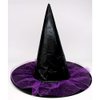 Seasons Stars SSDecor Halloween Witch Hat with Purple Tulle and Sequins, Halloween Costume Accessory Black and Purple Witch Cap for Kids Women Halloween Party