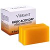 Generic VIBRANT Kojic Acid Soap Bars with Vitamin E, Turmeric, Collagen, Coconut Oil - Korean Brightening Soap & Anti-Aging Soap, Moisturizing & Skin Lightening (2 x 100g), Orange