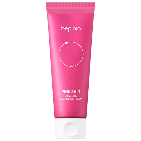[Beplain] Pink Salt AHA BHA Cleansing Foam 120ml with enriched pink salt and vegan AHA/BHA