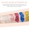 Face and Body Glitter 8PCS Body Glitter Face Glitter Gel, Singer Concerts Festival Rave Accessorie, Glitter Face Paint Holographic Chunky Glitter for Makeup