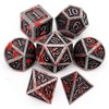 Haxtec Bloodstained Metal DND Dice Set Blood Polyhedral D&D Dice for Dungeons and Dragons Gift TTRPG Antique Metal Halloween Dice
