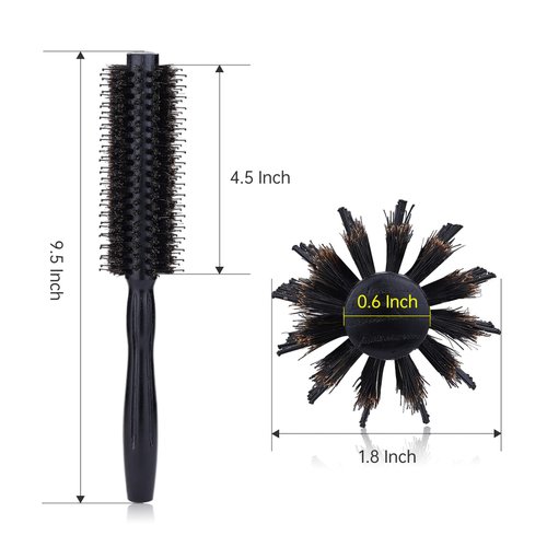 PERFEHAIR Round Hair Brush - 1.8 Inch, Boar & Nylon Bristle Volumizing Roller Hairbrush for Women or Men'S Short, Medium, Fine, Thin Hair Blow Drying Or Styling