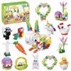12Pcs Easter Egg Fillers Building Kits, Easter Rabbit 12 in 1 Building Blocks Set, Easter Bricks Toy Gift Easter Egg Fillers, Easter Basket Stuffers, Easter Party Favors for Kids 6+