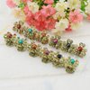 12PCS Mini Jaw Clips Vintage Chic Metal Alloy Rhinestone Fancy Hair Claw Pins for Women Lady Girls (Style B#)