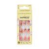 KISS LoveShackFancy x imPRESS Press-On Manicure Limited Edition, Style "Citrus Candy" Medium Almond Pink Press-On Nails, Includes Prep Pad, Mini Nail File, Cuticle Stick, & 30 Fake Nails