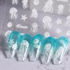 Summer Nail Art Stickers 5D Embossed Summer Beach Ocean Nail Stickers 3PCS White Starfish Shells Palm Sea World Design Self-Adhesive Nail Decals Summer Nail Art Decorations Supplies for Women Girls