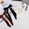 DECYOOL 4 Pack Hair Ribbon Bows for Women, Silky Satin Bow Hair Clip Ponytail Stand Accessories Metal Clip Hair Bows for Women Girls Toddlers Teenagers (Black Beige White Brown)