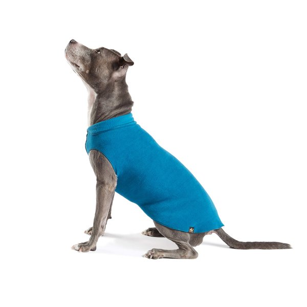 Gold Paw Stretch Fleece Dog Coat, Stretchy Pet Sweater, Machine Washable Pullover for Winter and Fall, Marine Blue, 4