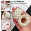FAFAHOUSE 3 Pcs Pearl Hair Bands for Women Girls, Pearl Bead Elastic Band Pearl Hair Elastic Pearl Hair Bands for Women Ponytail Holder