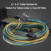 EXERAUO Trailer Wiring Harness Kit, 4 Pin Flat 4 Wire Trailer Wiring Connector, 21ft & 4ft Wishbond Trailer Light Kit 4 Wire Plug Connector Trailer Light Wiring for Utility Trailer Lights