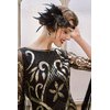 BABEYOND 1920s Flapper Headpiece 20s Gatsby Black Feather Headband Roaring 20s Hair Accessories with Crystal Beads (Black Gold)