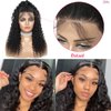 Eileen 13x4 HD Lace Front Wigs Human Hair Deep Wave 22 Inch Glueless Wigs Human Hair Wet and Wavy 180 Density Lace Frontal Wigs Human Hair Closure Wig Human Hair for Women Natural Black