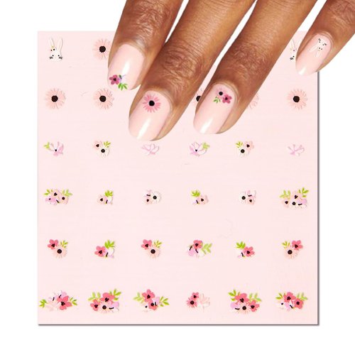 Olive & June Nail Art Stickers | Easy-to-Use Nail Designs | Nail Art Made Easy | Hand-Screened, No-Fade Ink | Accent, Mix & Match, or Cover Chipped Polish | Everyday Bouquet