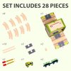UDEAS Wooden Construction Set Toys Train Road Toys with Train Blocks Storage Toys for Children Age 3+