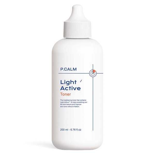 P.CALM Light Active Toner 6.7 fl.oz | Vegan Hyperpigmentation Dark Spot Correction Facial Toner for Sensitive Skin | Korean Skincare
