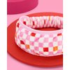 xo, Fetti Checkered Facial Spa Skincare Headband | Bachelorette Party Favor, Bridesmaid Goodie Bag, GRWM, Bridal Shower Gift, Girl's Makeup Head Wrap