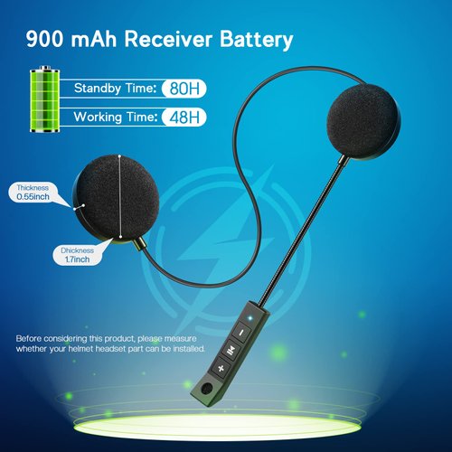 MAXTO Motorcycle Helmet Bluetooth Headset Outdoor Headset Hands-Free Speaker Bluetooth 5.3 EDR Wireless Motorcycle Headset Automatic anwser Motorcycle Headset High Sound Quality Headphone