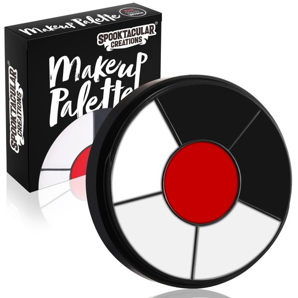 Spooktacular Creations Halloween Makeup Palette 3 Colors, Face Body Paint Makeup Wheel Waterproof Zombie Skeleton Cosplay Makeup Face Painting for Adult and Kids (0.35 Oz,White Black Red )