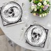 40Pcs Halloween 2024 Party Supplies 20 Plates + 20 Napkin Halloween Birthday Party Decorations (Halloween Skull)