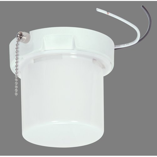 Satco 90/2616 13 Watt Squat Pull Chain Fluorescent Ceiling, Closet, Storage, Fixture with Twist-On Lexan Lens GU24 Base, Frosted