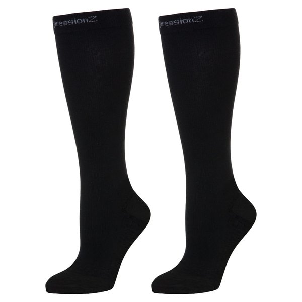 CompressionZ Compression Socks For Men & Women - 30 40 mmHG Graduated Medical Compression - Travel, Edema - Swelling in Feet & Legs - M, Black