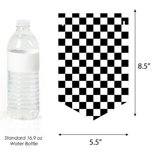 Big Dot of Happiness Let’s Go Racing - Racecar - Birthday Party Bunting Banner - Race Car Birthday Party Decorations - Happy Birthday