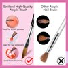 Saviland 5pcs Acrylic Nail Brush Set - Size 4/6/8/10/12 Acrylic Nail Brushes for Acrylic Application, Professional Round Shaped Nail Acrylic Brushes with Sturdy Handle for Home Salon Manicure Nail Art
