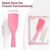 SHINLEA No Tangle Detangler Hair Brush for Wet & Dry Hair, Wave-shaped Soft Bristle Hairbrush for Reduces Breakage, Lightweight Travel Brush Detangling All Hair Types, Pink