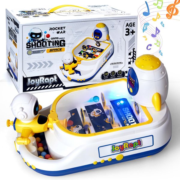 Joyrapt Space Fortress Shooting Games with Digital LED Score Board(Mini), Handheld Pinball Shooting Machine with Lights & Music, Christmas Toys Birthday Gifts for Kids Boys&Girls (Rocket)