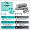 THE PERFECT HAIRCARE Ultra-Fine Microfiber Hair Towel Wrap & Wet/Dry Detangling Hair Brush Anti-Frizz Turban for Curly or Wavy Haired Women Girls & Kids - Quick Drying - Good for Travel (Aqua)