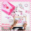 Yeaqee 98 Pcs Ballerina Party Favors Include Ballet Drawstring Backpacks Silicone Bracelets Keychains Blowouts Small Spiral Notebook Retractable Ballpoint Pens Button Ballerina Tattoos for Dance Party