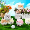 Meooeck 12 Pcs Mini Puppy Stuffed Animals 3.4 Inch Cute Plush Shiba Inu Furry Toys Bulk Soft Stuffed Puppy Dog Decompress Keychain for Christmas Party Birthday Goodie Bag Stuffers Classroom Prizes