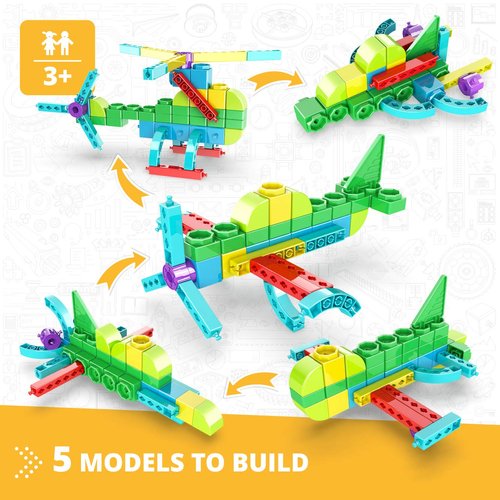 Engino STEAM Labs Learning About Aircrafts Building Block & Construction Toy for Ages 3+