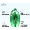 EARasers Earplugs Keychain Carrying Case - Aluminum Waterproof Ear Plugs and Pills Holder (Green)