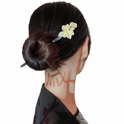 Leadigol Korean Hanfu Hairpins Fashion Headwear Simple Chinese Hair Fork Acetate New Headdress Flower Braided Hairpins Wood Hair Clip