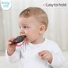 Smily Mia Flip-Flop Baby Teething Toys, Silicone Baby Teether for 3M+, Chewing Toys for Babies Teething Pain Relief,Silicone Baby Shoes,Left Foot Black