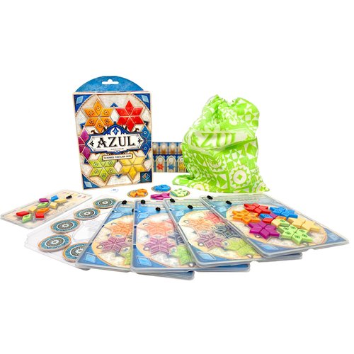 Azul Summer Pavilion Mini Board Game - Portable Travel Edition! Tile-Placement Strategy Game, Fun Family Game for Kids & Adults, Ages 8+, 2-4 Players, 30-45 Min Playtime, Made by Plan B Games