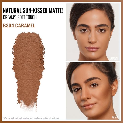 Oulac Matte Bronzer Powder Face Makeup with Mirror - Natural SunKissed Bronzer Look,Highly Pigmented Cream Bronzer, Long Lasting Glow, Easy to Blend, Vegan & Cruelty-Free BS04
