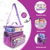 Taladad Upgrade Carrying Case for Tonie box, Double Storage Bag Compatible with Tonies Figures Characters Tonie Organizer with Shoulder Strap,Toniebox Starter Set Purple