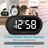 USCCE Small LED Digital Alarm Clock with Snooze, Easy to Set, Full Range Brightness Dimmer, Adjustable Volume with 5 Alarm Sounds, USB Charger, 12/24Hr, Compact Clock for Bedrooms, Bedside, Desk