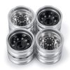 QUE-T 4pcs Aluminum Rear Wheel Hubs Rims for 1/14 Tamiya Tractor Climbing Trailer RC Car Upgrade Parts