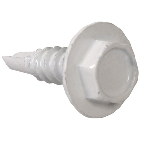 The Hillman GroupThe Hillman Group 35247 Hex Washer Head White Self-Drilling Screw 8 x 9/16 100-Pack