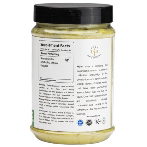 bixa BOTANICAL Neem Leaf Powder (Azadirachta Indica) (200g / 7 Oz) | Herbal Blood Purifier & Anti-Septic | Herbal Supplement for Blood & Skin | Anti Allergic Herbal Supplement