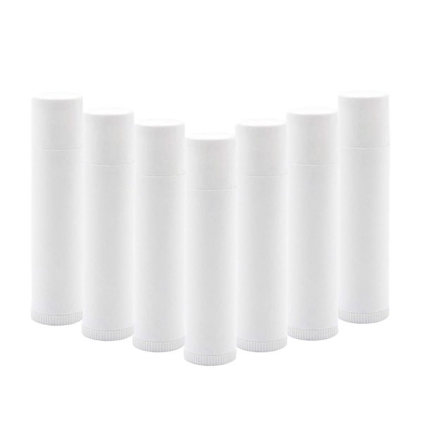 50 PCS White Plastic Empty Lip Balm Tubes Containers DIY Lipstick Lip Salve Tubes Holder Dispenser for Travel Business Trip Camping Hiking