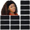 Carede Black Wide Headbands for Women Workout Yoga Running Headbands Head Wrap Sweat Bands Hair Bands for Women's Hair,Pack of 12