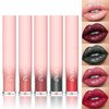 MAEPEOR Glitter Lipstick Set 5 Colors Non-Stick Cup Shimmer Lipstick Waterproof and Long Lasting Liquid Lipstick Set for Women and Girls (Set 04)