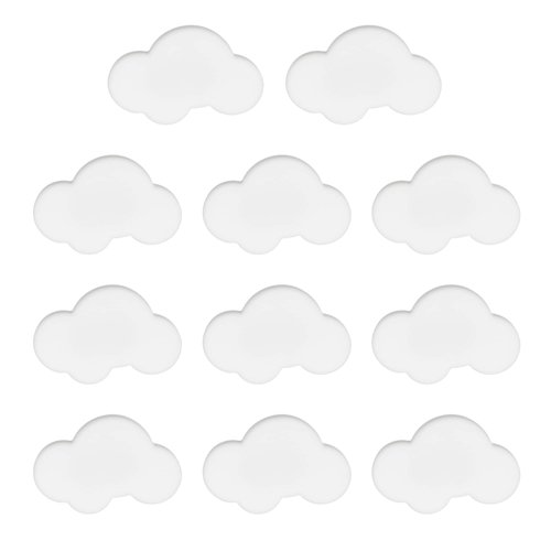 VIDELLY 8 Pieces Soft Rubber Knobs Cartoon Cloud Shape Cabinet Knobs Silicone Door Knobs Cloud Furniture Handles Children Room Knobs Handles Drawer Pull Handle Door Knob Bedroom Accessories, White
