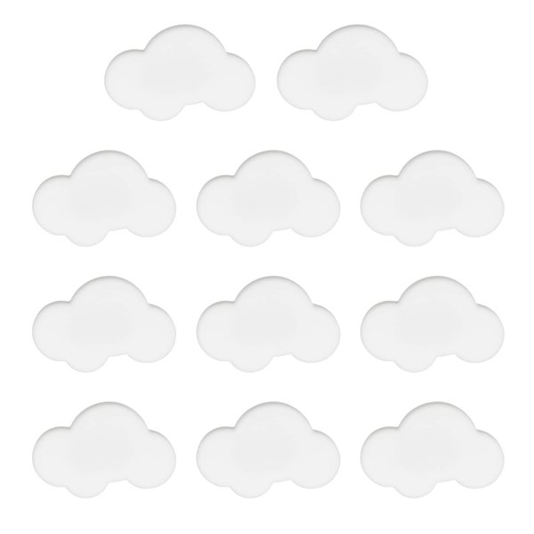 VIDELLY 8 Pieces Soft Rubber Knobs Cartoon Cloud Shape Cabinet Knobs Silicone Door Knobs Cloud Furniture Handles Children Room Knobs Handles Drawer Pull Handle Door Knob Bedroom Accessories, White