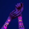 Jastli 4 Sheets Glow in The Dark Temporary Tattoos for Kids Adults Waterproof Neon UV Blacklight Body Face Flash Fake Tattoo Stickers Rave Party Supplies (Multicolor-2)