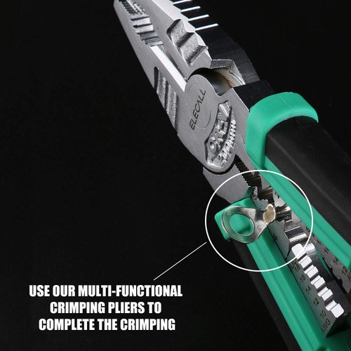 420pcs Non-Insulated Ring Terminals & Fork Connector Kit 22-16/16-14/12-10 Gauge Wire Lugs Battery Cable Terminals Wire Crimp Connectors High Temperature T2 Pure Non-Insulated Copper Connector